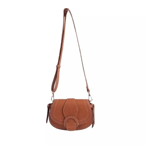Western Vibes ✨Rachel Zoe Saddle Crossbody Bag in Cognac Brown NWT - Picture 7 of 9